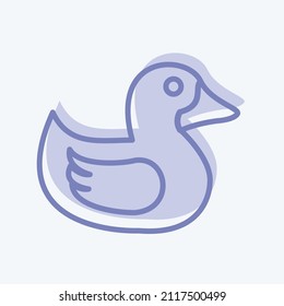 Duckling Icon in trendy two tone style isolated on soft blue background