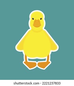 Duckling isolated. little duck Vector illustration