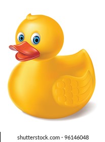 Duckling isolated on white background. Vector illustration.