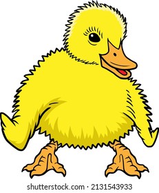  duckling line vector illustration isolated white background