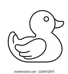 Duckling Outline Vector Icon which can easily modify or edit

