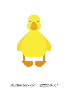 El arte del duckling Pixel. ilustración de vector pixelado