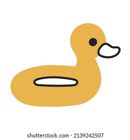Duckling Rubber Ring. Hand Drawn Doodle Kid Stuff Icon.