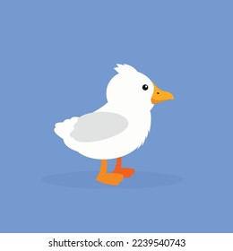 Duckling - side view, illustration, vector