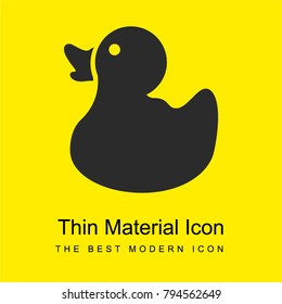 Duckling side view silhouette bright yellow material minimal icon or logo design