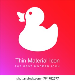 Duckling side view silhouette red and pink gradient material white icon minimal design