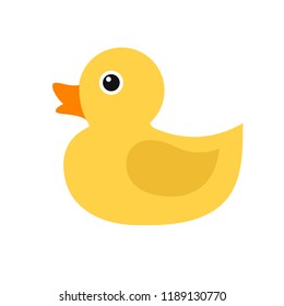 Duckling, simple color icon. Children's rubber toy. Bird. Vector illustration.