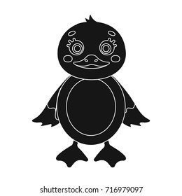 Duckling, single icon in black style.Duckling, vector symbol stock illustration web.