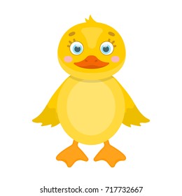 Duckling, single icon in cartoon style. Duckling, vector symbol stock illustration web.