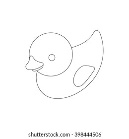 Duckling toy icon, isometric 3d style