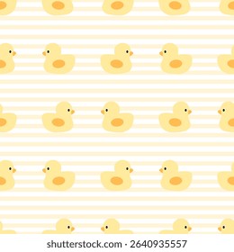 ducklings on Fabric pattern,  checkered pattern, gift wrapping paper , seamless pattern 