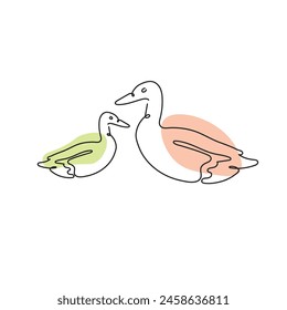 Ducks - Continuous one line drawing