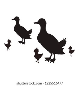 ducks family animal farm icon