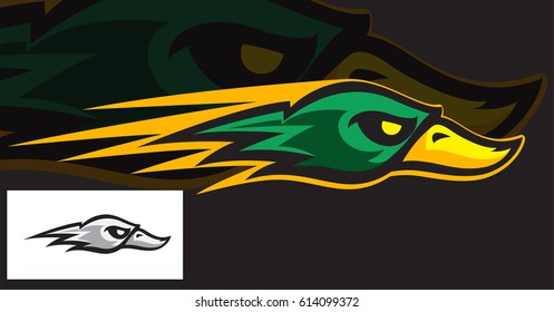 ducks head sports logo mascot