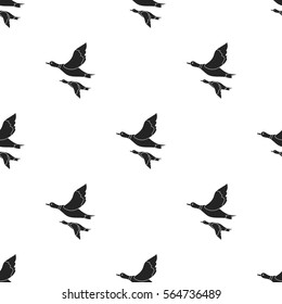 Ducks icon in black style isolated on white background. Hunting pattern stock vector illustration.