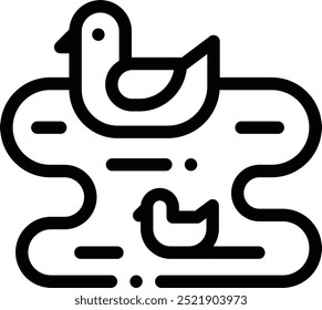 ducks icon. Thin Linear Style Design Isolated On White Background