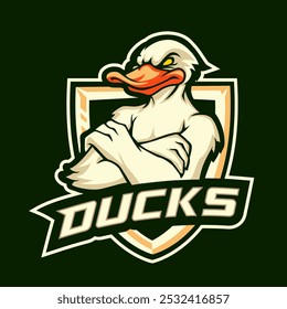  Enten Illustration Design Vektor für Gaming-Logos
