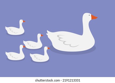 Ducks illustrations vector for storytelling books design