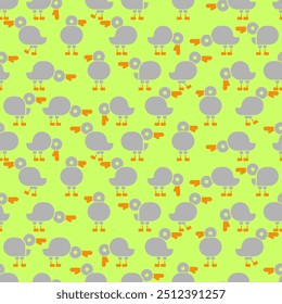 Ducks set pattern seamless. Duck background. Farm birds texture. Baby fabric texture