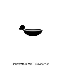 
the duck-shaped soup bowl logo is suitable for restaurants