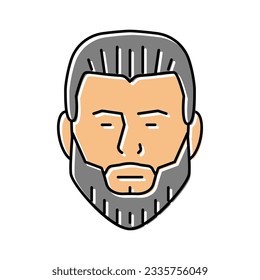 ducktail beard hair style color icon vector. ducktail beard hair style sign. isolated symbol illustration