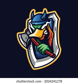 Ducky With Axe Mascots character Logo