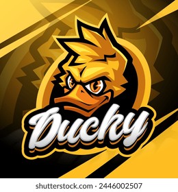 Ducky head esport mascot logo design