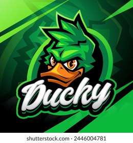 Ducky head esport mascot logo design