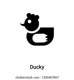 Ducky icon vector isolated on white background, logo concept of Ducky sign on transparent background, filled black symbol
