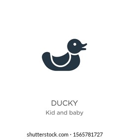 Ducky icon vector. Trendy flat ducky icon from kid and baby collection isolated on white background. Vector illustration can be used for web and mobile graphic design, logo, eps10