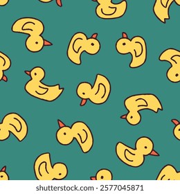 Ducky Vector Seamless Pattern illustration for Print, Wallpaper, Decoration.