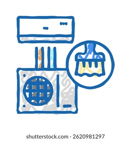 vetor de esboço de ícone de doodle de limpeza de duto. sinal de limpeza de duto. ilustração de símbolo isolado