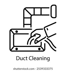 Duct cleaning icon in outline style 