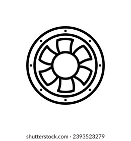 Duct fan icon. Vector sign in simple style isolated on white background.