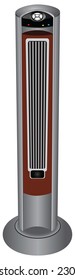 Duct fan with remote control of household. Vector illustration.