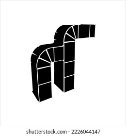 Duct Icon, Air Duct Icon, Ventilation Duct Icon Vector Art Illustration