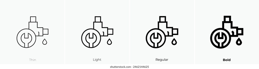 duct icon. Thin, Light Regular And Bold style design isolated on white background