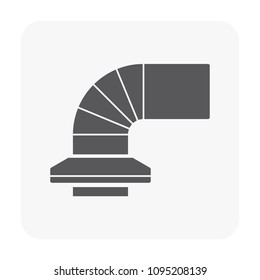 Duct pipe and grille icon design, Duct is passages used in heating ventilation and air conditioning HVAC to deliver and remove air, Made out of the galvanized steel or aluminium, Vector illustration.