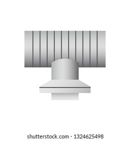 Duct pipe and grille icon design, Duct is passages used in heating ventilation and air conditioning HVAC to deliver and remove air, Made out of the galvanized steel or aluminium, Vector icon design.
