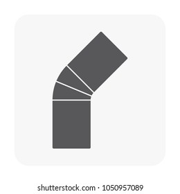 Duct pipe icon design, Duct is passages used in heating ventilation and air conditioning HVAC to deliver and remove air, Made out of the galvanized steel or aluminium, Vector illustration design icon.