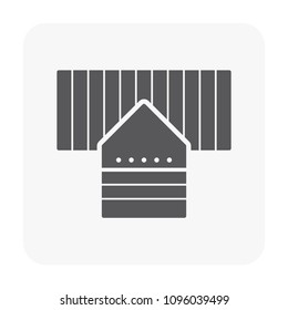 Duct pipe icon design, Duct is passages used in heating ventilation and air conditioning HVAC to deliver and remove air, Made out of the galvanized steel or aluminium, Vector illustration design icon.