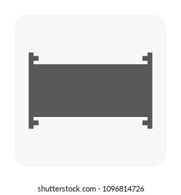 Duct pipe icon design, Duct is passages used in heating ventilation and air conditioning HVAC to deliver and remove air, Made out of the galvanized steel or aluminium, Vector illustration design icon.