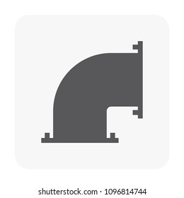 Duct pipe icon design, Duct is passages used in heating ventilation and air conditioning HVAC to deliver and remove air, Made out of the galvanized steel or aluminium, Vector illustration design icon.