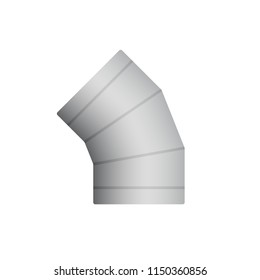 Duct pipe icon design, Duct is passages used in heating ventilation and air conditioning HVAC to deliver and remove air, Made out of the galvanized steel or aluminium, Vector illustration design icon.