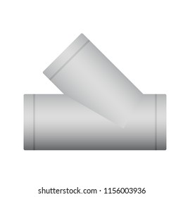Duct pipe icon design, Duct is passages used in heating ventilation and air conditioning HVAC to deliver and remove air, Made out of the galvanized steel or aluminium, Vector illustration design icon.