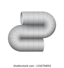 Duct pipe icon design, Duct is passages used in heating ventilation and air conditioning HVAC to deliver and remove air, Made out of the galvanized steel or aluminium, Vector illustration design icon.