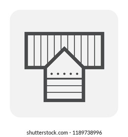 Duct pipe icon design, Duct is passages used in heating ventilation and air conditioning HVAC to deliver and remove air, Made out of the galvanized steel or aluminium, Vector illustration design icon.
