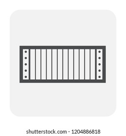 Duct pipe icon design, Duct is passages used in heating ventilation and air conditioning HVAC to deliver and remove air, Made out of the galvanized steel or aluminium, Vector illustration design icon.