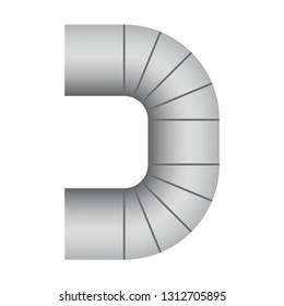 Duct pipe icon design, Duct is passages used in heating ventilation and air conditioning HVAC to deliver and remove air, Made out of the galvanized steel or aluminium, Vector illustration design icon.