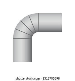 Duct pipe icon design, Duct is passages used in heating ventilation and air conditioning HVAC to deliver and remove air, Made out of the galvanized steel or aluminium, Vector illustration design icon.